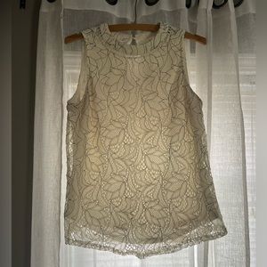 Beautiful Lace Eyelet Ultra Pink Tank Top